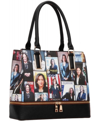 Kamala Harris Ostrich Satchel TN-7170 BLACK